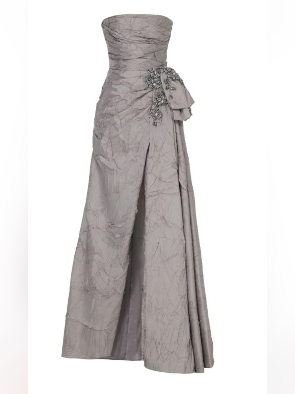 Tarik Ediz Marlow Dress Strapless Evening Gown with Side Embellishment